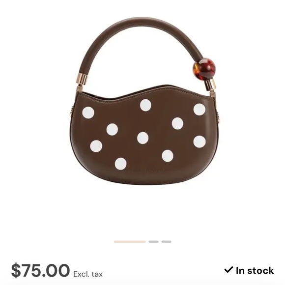 Melie Bianco Handbags - MELIE BIANCO JENNIE CHOCOLATE POLKA DOT HANDBAG